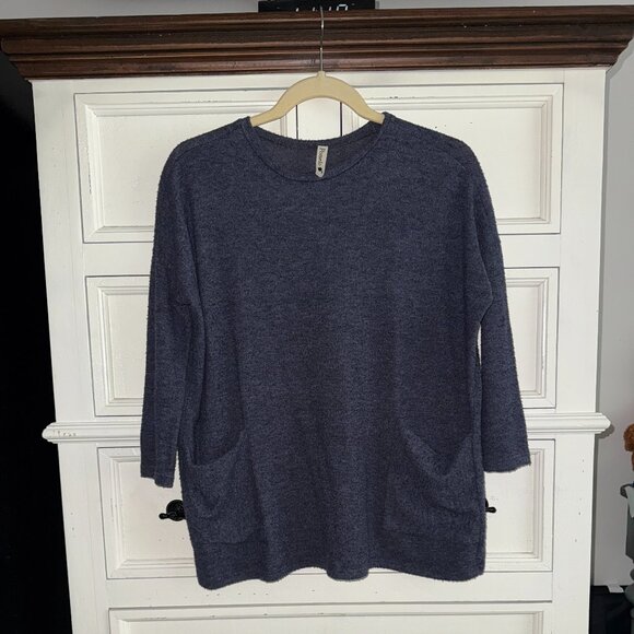 Girls Pomelo Oversized Tunic Sweater Size Medium Navy Heather - Picture 1 of 5